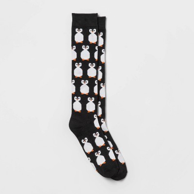 Women's Penguin Knee High Socks - Xhilaration™ Black 4-10