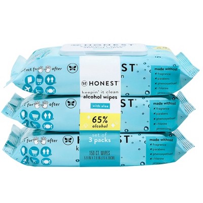 The Honest Company Alcohol Hand Sanitizing Wipes - 3pk/150ct : Target