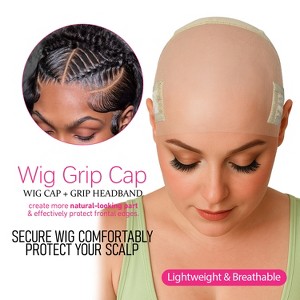 Labhairs Wig Grip Cap – No-Slip, Glueless, HD Lace, Breathable & Reusable for Lace Wigs, Beige - 1 of 4