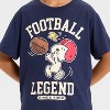 Boys' Peanuts Snoopy Football Legend Short Sleeve Graphic T-Shirt - Navy Blue - 2 of 4