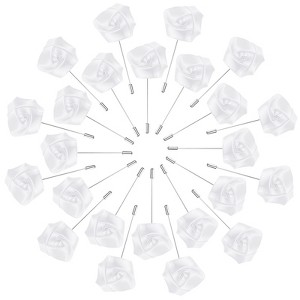 Unique Bargains Ribbon Alloy Multipurpose Use Durable Flower Lapel Pin 3.5 x 1.38 Inch  24 Pcs - 1 of 4