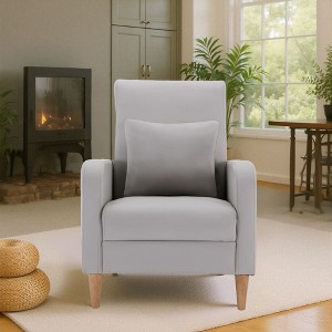 Faux-Shearling Accent Chair with Pillow, Modern Comfy Armchair with Ergonomic Backrest and Padded Armrests - 1 of 4