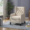 KWPZQEB Push Back Recliner Chair, Wingback Accent Chair with Button Tufted Upholstered Back & Footrest, Fabric Armchair Recliner for Living Room - 2 of 4