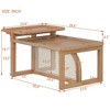 NicBex Modern Rectangle Nesting Coffee Table with Wood Frame for Living Room, Natural - 2 of 4