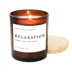 Sweet Water Decor Relaxation 11oz Amber Jar Soy Candle - 1 of 3