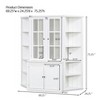 VYNXARIA 69.25"W*75.25" Tall Display Cabinet with 2 Triangle Bookshelves,Retro Style Wall Unit with Glass Doors for Living Room,Office,White - 3 of 4
