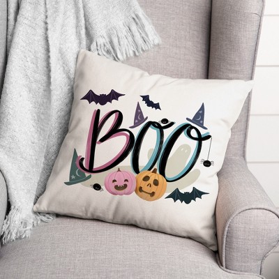 Boo Icons Halloween 18'' Square Polyester Throw Pillow