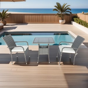 Whisen 3-Piece Wicker Patio Conversation Set - 1 of 4