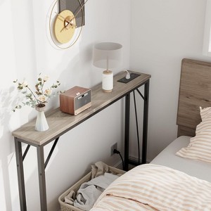 39.3" Narrow Console Table with Charging Port – Skinny Behind Couch Table with 2 Outlets and USB Ports, Space-Saving  Furniture - 1 of 4