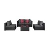 WestinTrends 5-Piece Outdoor Patio Rattan Wicker Sofa Conversation Set with Coffee Table and Cushions - 2 of 3