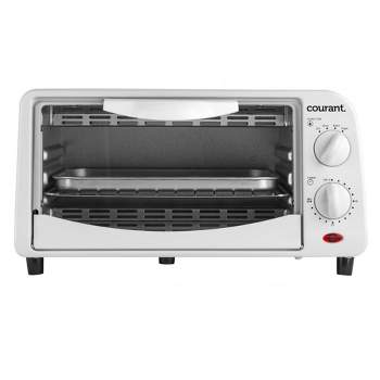 Courant 4-Slice Oven with Toast, Broil & Bake Functions, White