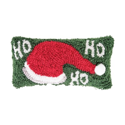 C&F Home 6" x 12" HoHoHo Hat Hooked Petite Christmas Holiday Throw Pillow