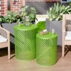 NAYSAYE Patio End Table Round Metal Mesh Design End Tables for Patio Deck Garden Poolside - 2 of 4