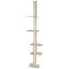 PawHut Floor to Ceiling Cat Tree, 89"-108" 5 Tier Cat Tower with Scratching Post, Hand Crank & Anti-Tip Kit, Tall Cat Tree for Indoor Cats, White - 4 of 4