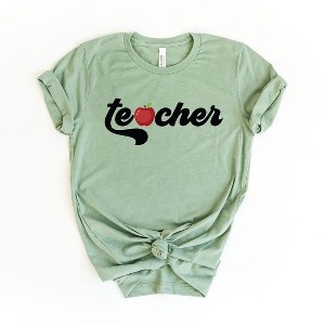 Simply Sage Market Women's Teacher Bold Apple Short Sleeve Graphic Tee - 1 of 4