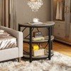 Gulches Circle End Table, 23.62"H Half-Moon Side Table with Sturdy Metal Frame and Thick Top, Space-Saving for Living Room/Bedroom - 2 of 4
