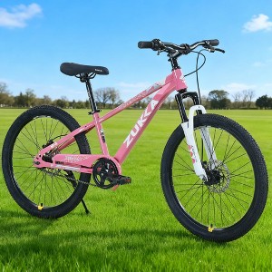 KWPZQEB 24 Inch Mountain Bike, Outdoor Cycling Bike with Adjustable Saddle & Handlebar, Kids' Bicycles with Steel Frame for Boys and Girls, Blue/Pink - 1 of 4