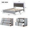 4-Piece Bedroom Sets, Queen Size Upholstered Bed with LED Lights, Mirrored Nightstands and Dresser 4W - ModernLuxe - 3 of 4