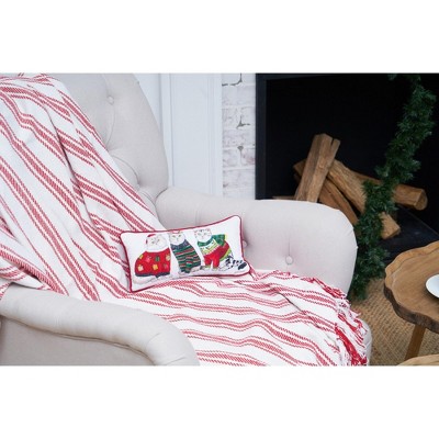 Festive Cats Embroidered Christmas Accent Throw Pillow