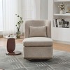 Lyngins Modern 360° Swivel Chair, Chenille Accent Chair with Round Metal Base, Armless Barrel Chair with Pillow, Comfy Reading Chair for Living Room - 2 of 4
