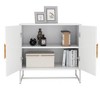 Sevobal Utility Storage Cabinets, Closed Cabinet with Doors and Internal Shelves for Living Room Hallway, White, 31.77"*15.74"*28.34" - 3 of 4