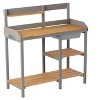 PAGED Potting Bench with Storage Cabinet and Open Shelves,Wood Farmhouse Outdoor Storage Cabinet,Potting Table for Garden,Backyard - 4 of 4