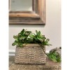 Slickblue Picnic Basket Inspired  Brown Basket Color Wash Planter Set of 2 - Cast Cement - 2 of 4