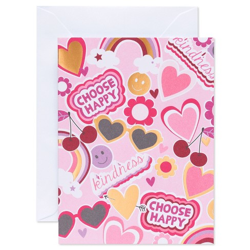 10ct Blank Note Cards 'Happy Valentines Day' Gold