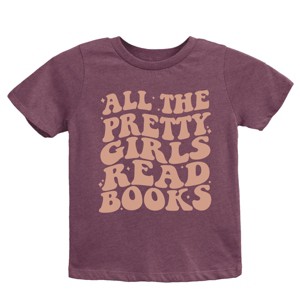 The Juniper Shop Pretty Girls Read Books Youth Short Sleeve Tee - 1 of 4