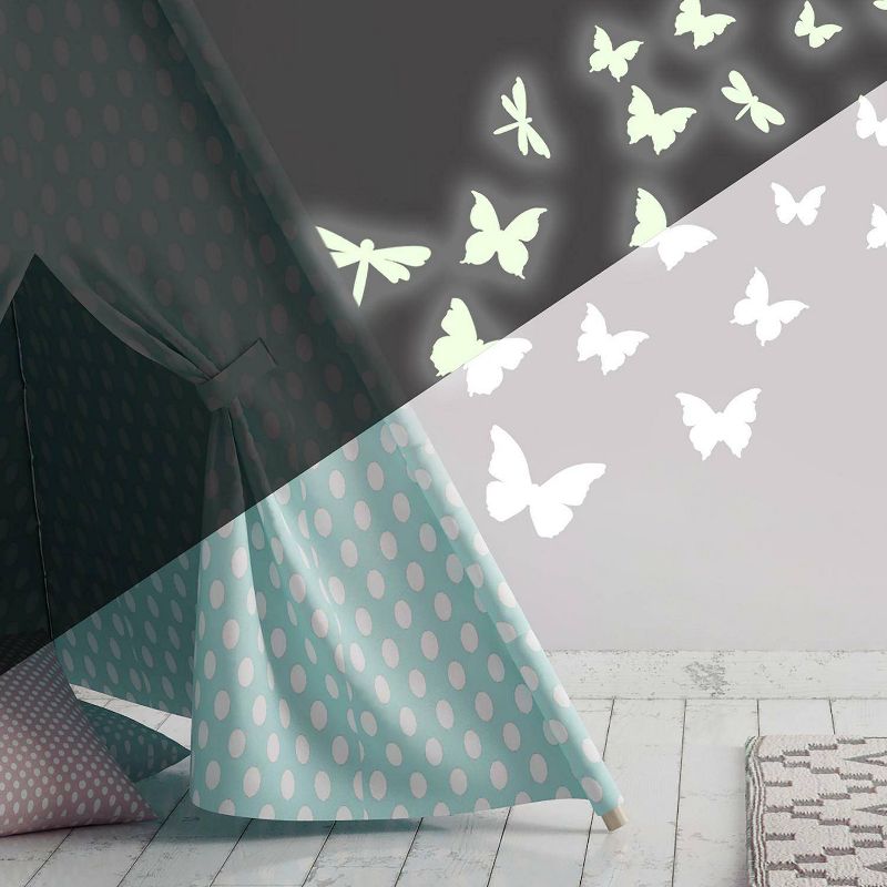 Butterflies and Dragonflies Glow in the Dark Wall Decal White - RoomMates, 5 of 9