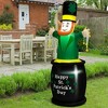 Costway 6 Ft St Patrick's Day Inflatables Leprechaun w/ Gold Pot, Shamrock, LED Lights - 3 of 4