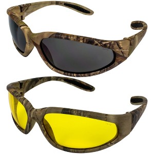 2 Pairs of Global Vision Eyewear Forest 1 Safety Motorcycle Glasses with Smoke, Yellow Lenses - 1 of 4
