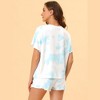 cheibear Women's Tie Dye Short Sleeves Sleepshirt with Shorts Lounge Sleepwear Pajama Set - 3 of 4