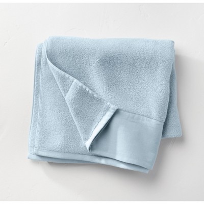 Linen Cuff Bath Towel Light Blue - Casaluna™