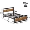 Metal Platform Bed Frame with Wooden Headboard and Footboard, 14 Inch Under Bed Storage Industrial Design for Bedroom, Rustic Brown - 2 of 4