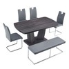 NicBex Dining Table Set for 6 Kitchen Table Modern Style Dining Table with Marbled Veneers Tabletop and V-shaped Table Legs - 2 of 4