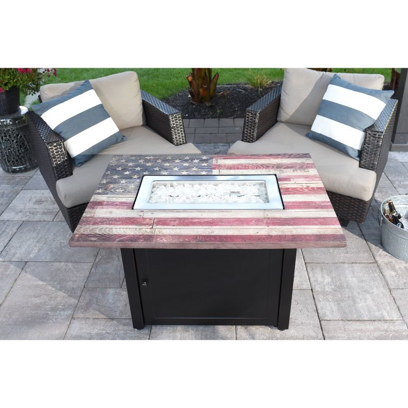 Endless Summer The Americana 40&#34;x28&#34;  Rectangle LP Gas Outdoor Fire Pit Black, 6 of 8