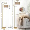 VYNXARIA Arc Floor Lamp for Living Room with 3 Color Temperatures,Farmhouse Floor Lamps with Remote,Dimmable Bulb,Adjustable Tall Lamp,Brown+Gold - 3 of 4