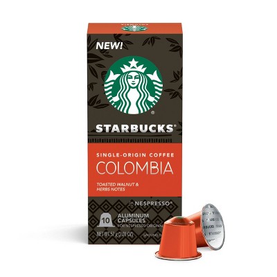 Starbucks by Nespresso Original Line Capsules — Single-Origin Colombia — 1 box (10 pods)