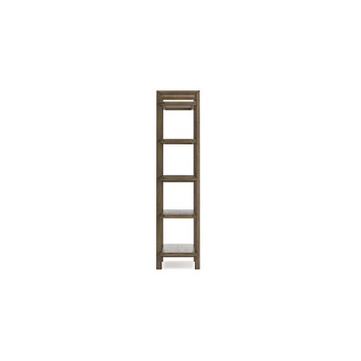 Brown Solid Wood 71" Contemporary 5-Shelf Bookcase