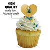 St. Norbert College Secondary Logo Heart Love Cupcake Picks Toppers Decoration Set of 6 - 3 of 4