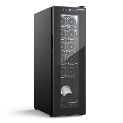 Costway 12 Bottle Compressor Wine Cooler Refrigerator Large Freestanding Wine Cellar