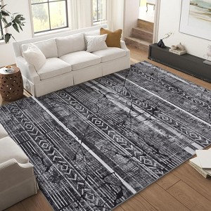 Washable Rug – Distressed Marble Boho Farmhouse Style Ultra-Thin Perfect for Living Room Bedroom Dining Room Office. - 1 of 4