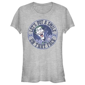 Juniors Womens Batman Joker Let's Put a Smile On That Face T-Shirt - 1 of 3