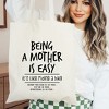 City Creek Prints Being A Mother Is Easy Canvas Tote Bag - 15x16 - Natural - 2 of 2
