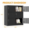 39.40INCH,6-Door Employee Storage Locker, Metal Lockers for Office, Gym, School, and Homewith Card Slot (Black) - 3 of 4
