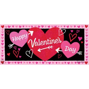 Briarwood Lane Valentine's Cupid's Hearts Mini Mat 22x10 Indoor Outdoor For Valentine's Doormat - 1 of 2