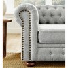 88.5" PU Tufted Chesterfield 3-Seater Sofa with Scrolled Arms and Solid Wood Frame for Living Room - 4 of 4