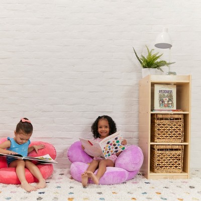Natural Birch 3-Cube Vertical Storage Cabinet for Kids