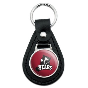 LenoirRhyne University Primary Logo Black Leather Keychain - 1 of 4